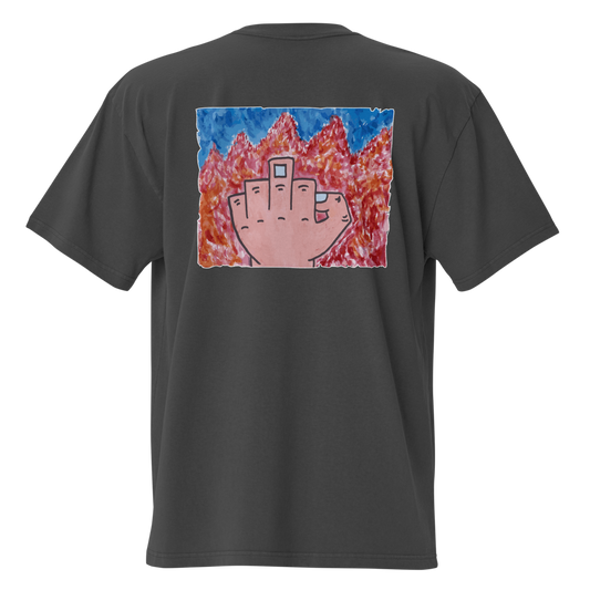 Oversized T-shirt - Finger on Fire